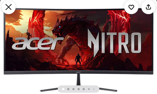 Acer - Nitro ED34OCUR Gaming 34" 1500R 21:9 Curved QHD 120Hz 1ms FreeSync Premium Gaming Monitor with HDR10 (DisplayPort, HDMI) - Black