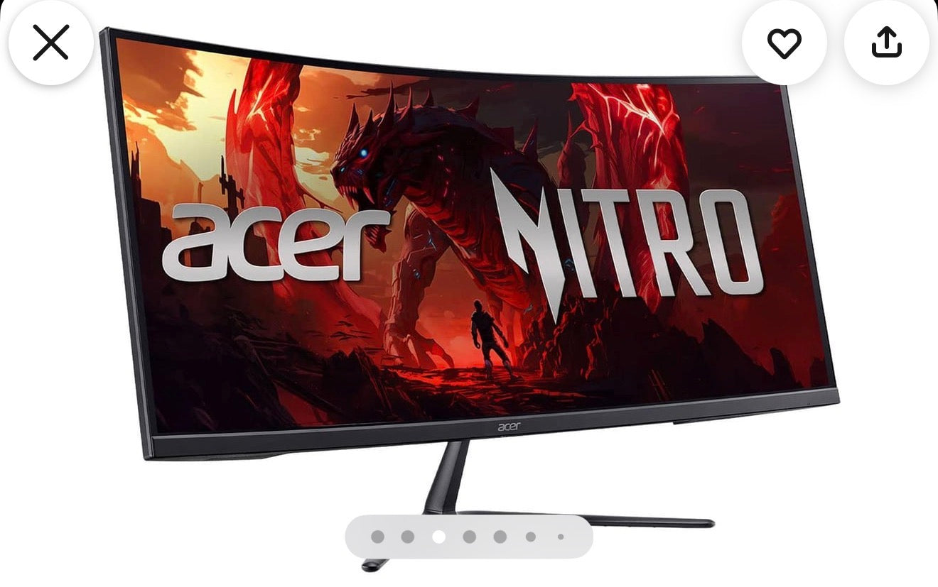 Acer - Nitro ED34OCUR Gaming 34" 1500R 21:9 Curved QHD 120Hz 1ms FreeSync Premium Gaming Monitor with HDR10 (DisplayPort, HDMI) - Black