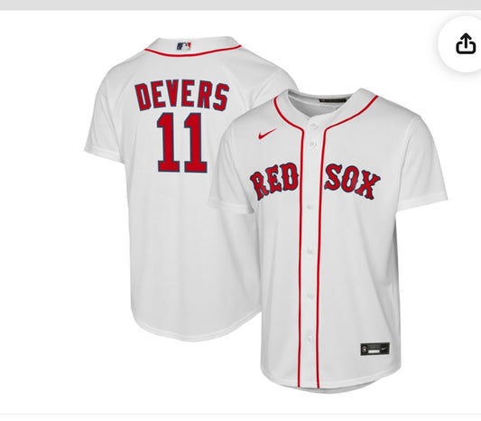 Nike ijumpman MLB Youth Boston Red Sox Rafael Devers #11 White Replica Jersey