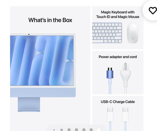 Apple - iMac 24-inch All-in-One - M4 chip - Built for Apple Intelligence - 10 Core CPU - 10 Core GPU - 16GB Memory - 256GB SSD - Blue